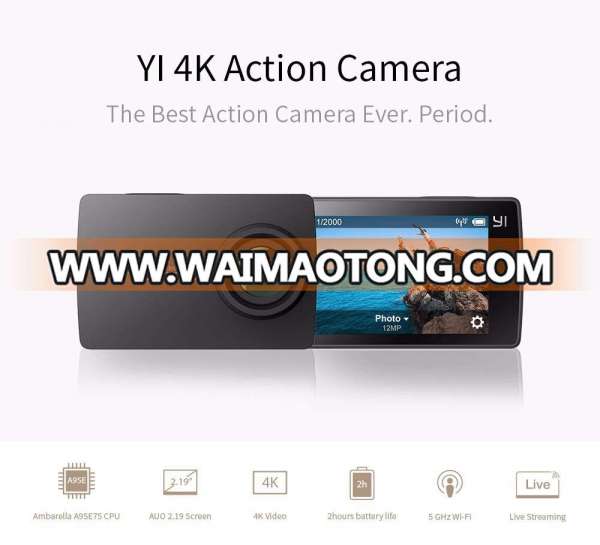 2017 newest sport wifi action camera xiao yi 2 4k 30fps Ambarella A9SE75 2.19 inch touch screen xiaomi yi 4k action camera